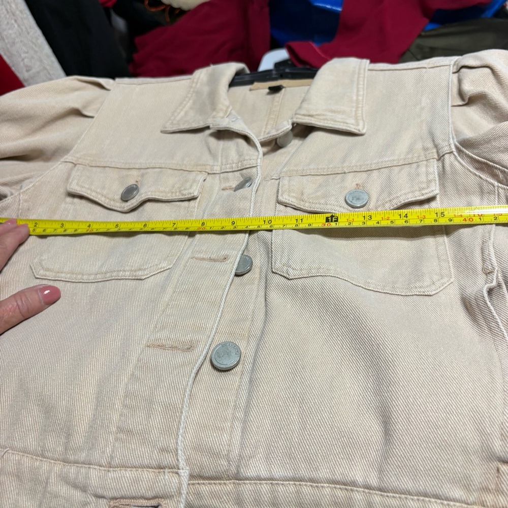 Blank NYC denim jacket in a beige/tan color size S - Picture 7 of 10
